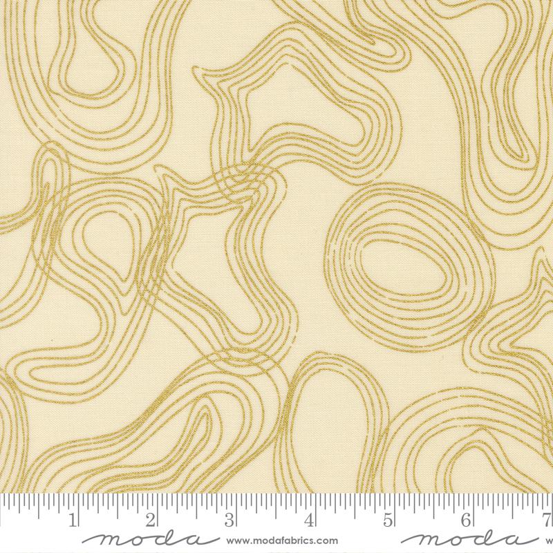 Sunlit Ruins Blender Metallic Cream - Quilt Fabric
