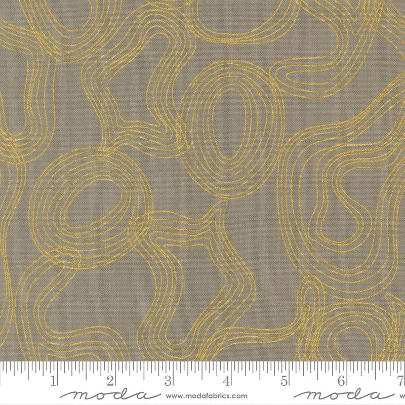 Sunlit Ruins Blender Metallic Silver - Quilt Fabric