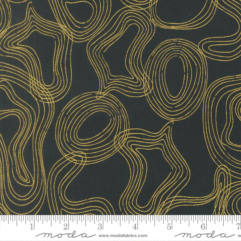 Sunlit Ruins Blender Metallic Nightfall - Quilt Fabric