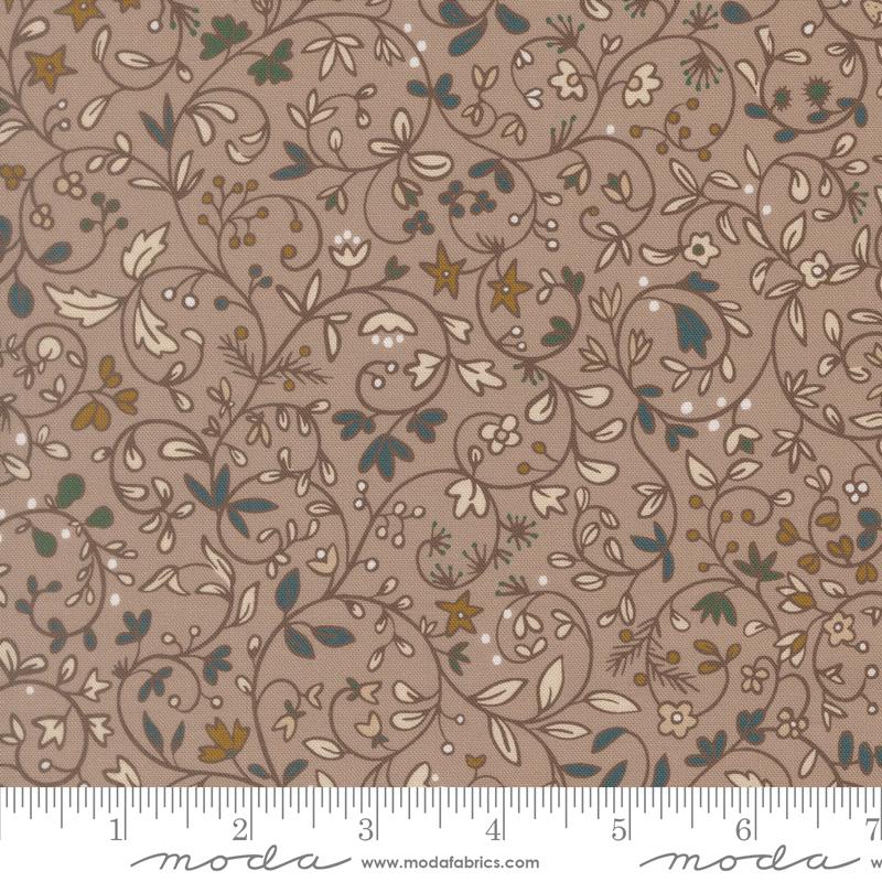 Midnight Fleur Vine Luster - Quilt Fabric, zoomed in. Select this picture to zoom back out.