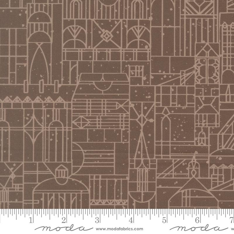 Midnight Fleur Geometric Mauve - Quilt Fabric, zoomed in. Select this picture to zoom back out.