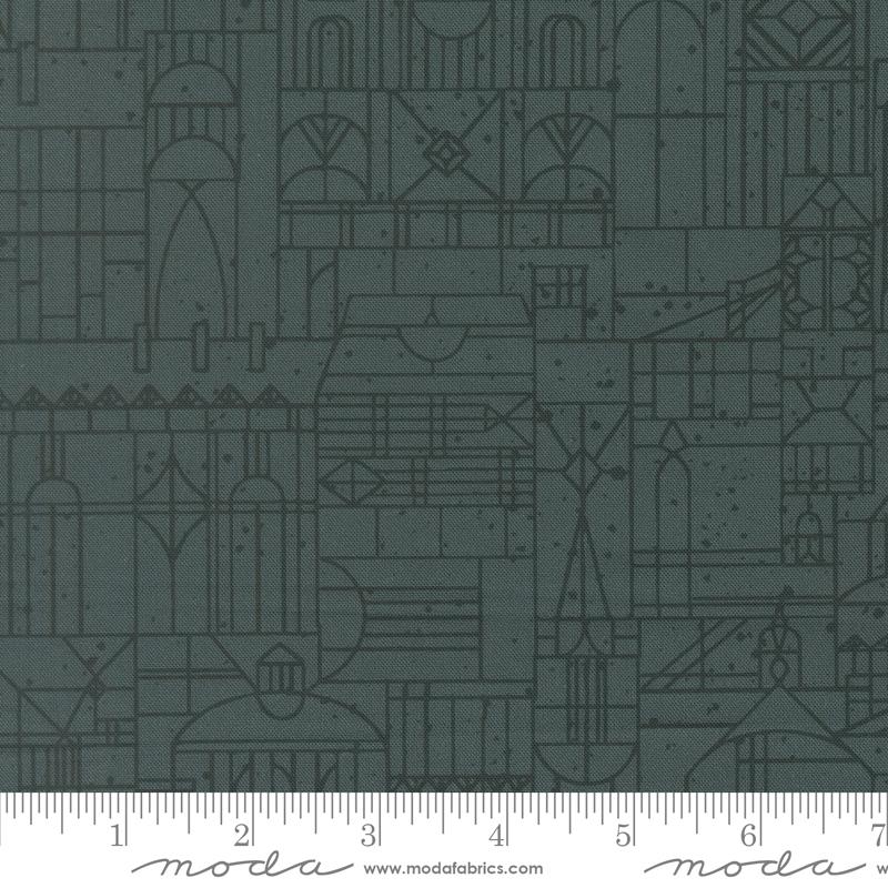 Midnight Fleur Geometric Dusk - Quilt Fabric, zoomed in. Select this picture to zoom back out.