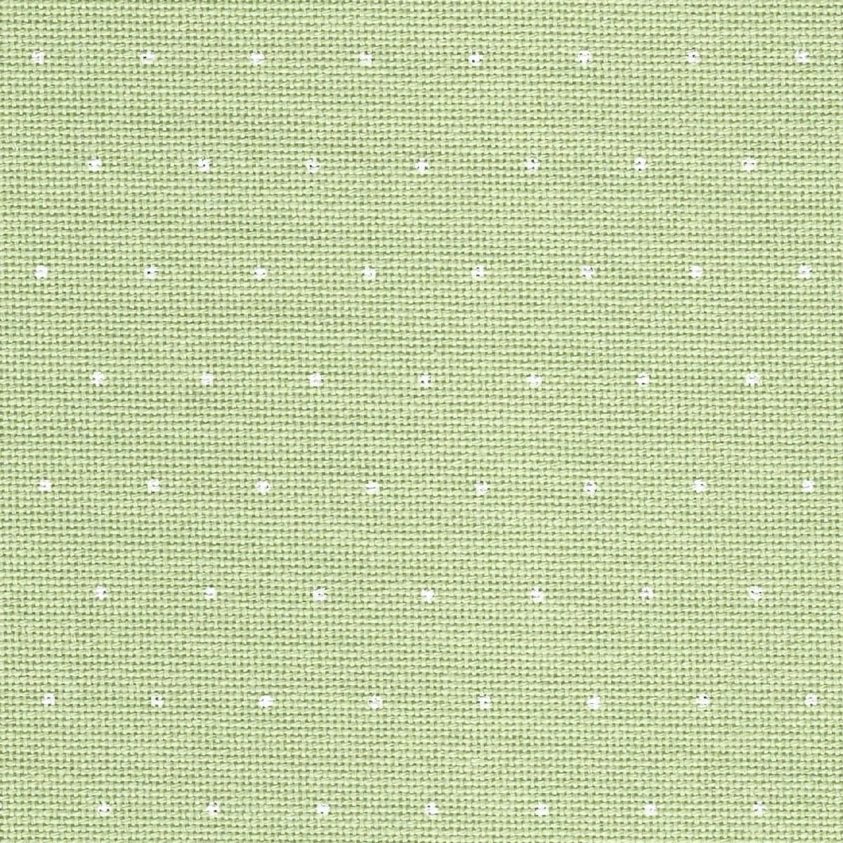 25 Count White Dot/Green Lugana Fabric - 13x18