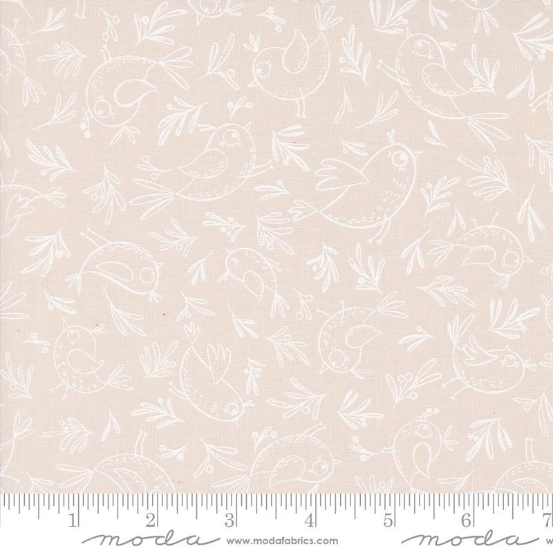 Chirp Trace A Bird Cloud - Quilt Fabric