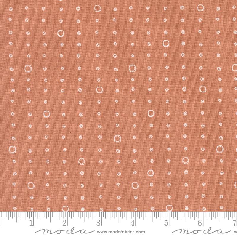 Chirp Dots And Circles Clay - Quilt Fabric