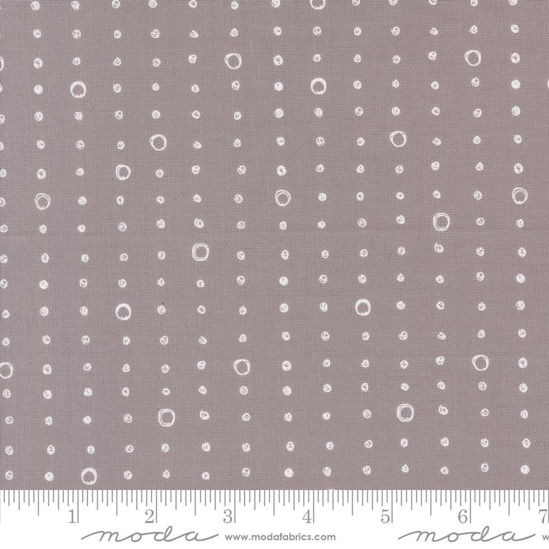 Chirp Dots And Circles Pebble - Quilt Fabric