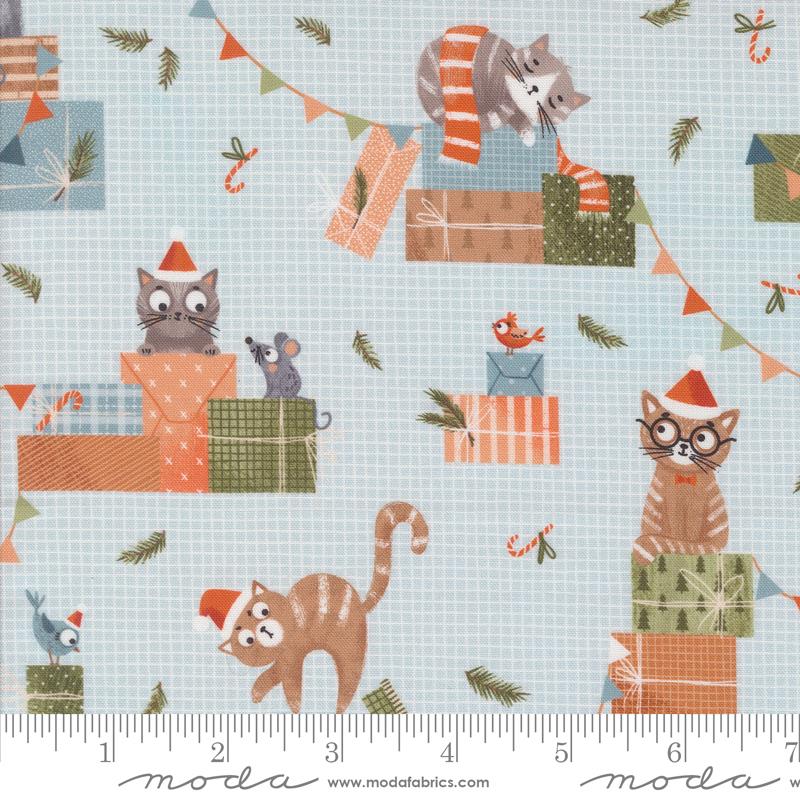 Purrfect Christmas Presents - Frost - Quilt Fabric