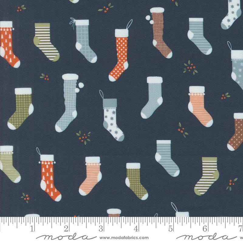 Purrfect Christmas Stocking - Midnight - Quilt Fabric