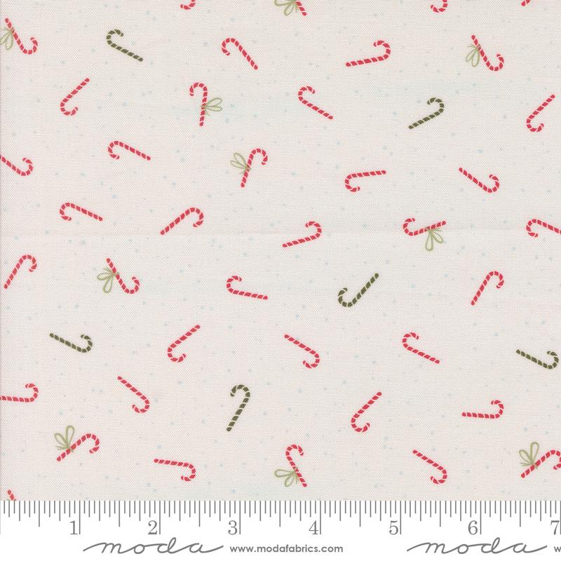 Purrfect Christmas Candy Cane - Pearl - Quilt Fabric