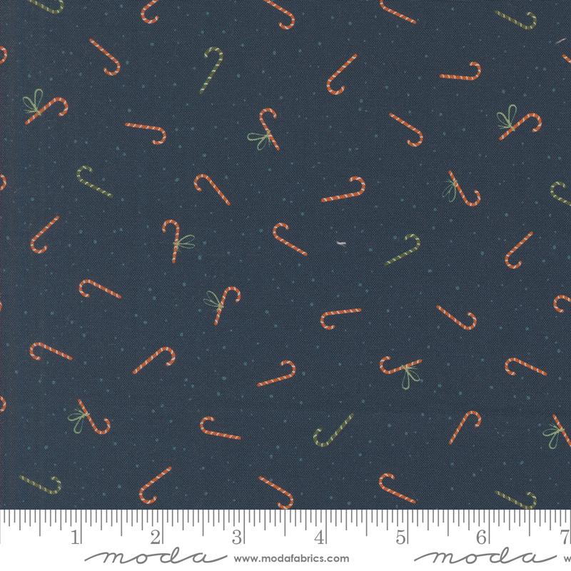 Purrfect Christmas Candy Cane Midnight - Quilt Fabric