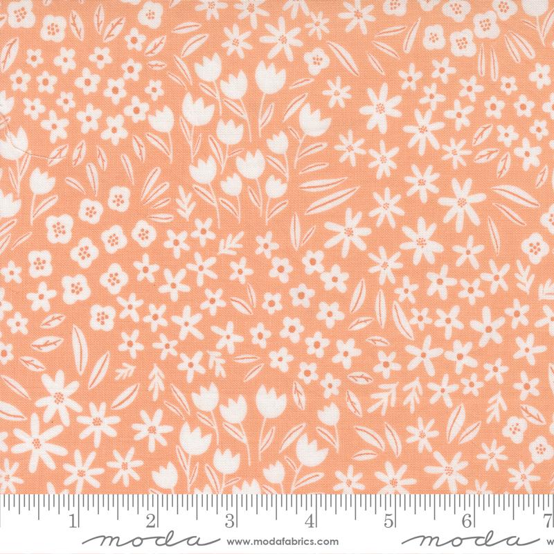 Blossoms And Blooms Floral Peach - Quilt Fabric