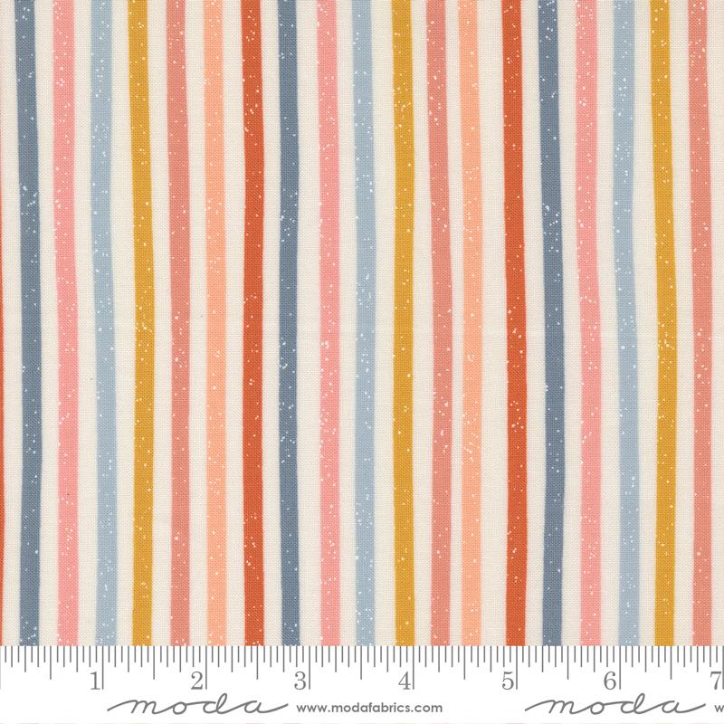 Blossoms And Blooms Stripes Pearl - Quilt Fabric