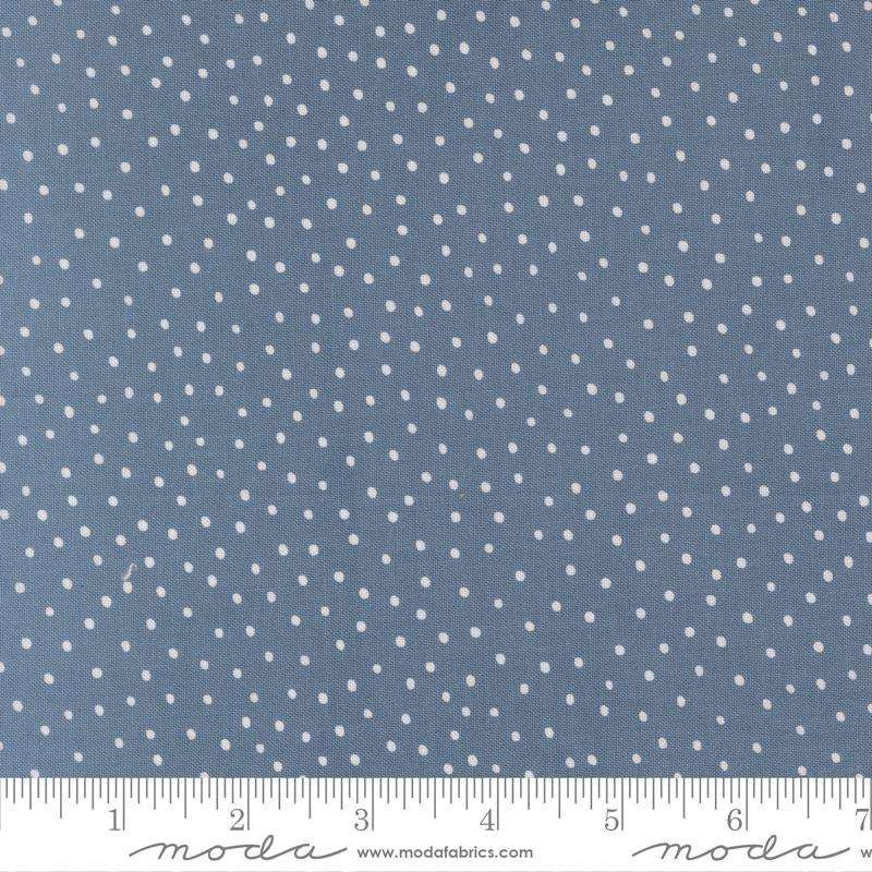 Blossoms And Blooms Dots Denim - Quilt Fabric
