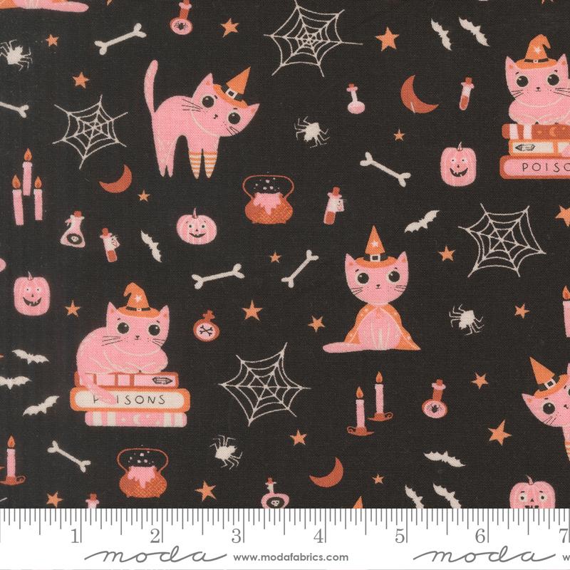 Purrs and Boos Cat Black Cat - Quilt Fabric