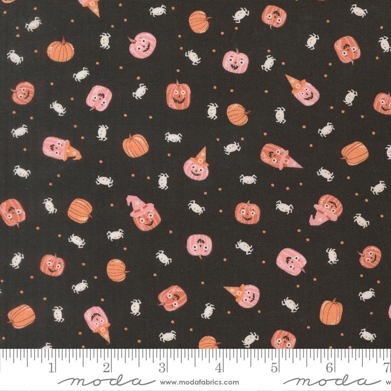 Purrs and Boos Pumpkin Black Cat - Quilt Fabric