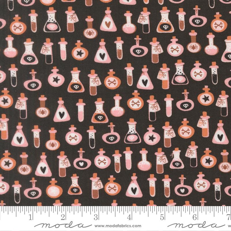 Purrs and Boos Potions Black Cat - Quilt Fabric