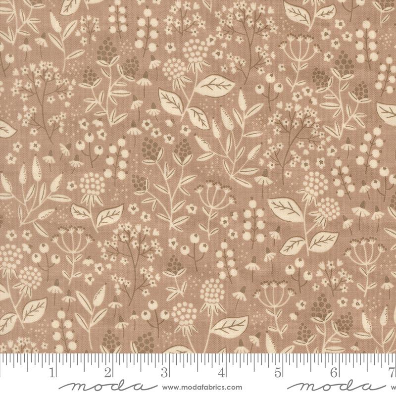 Natures Sketchbook Leaves Pebble - Quilt Fabric