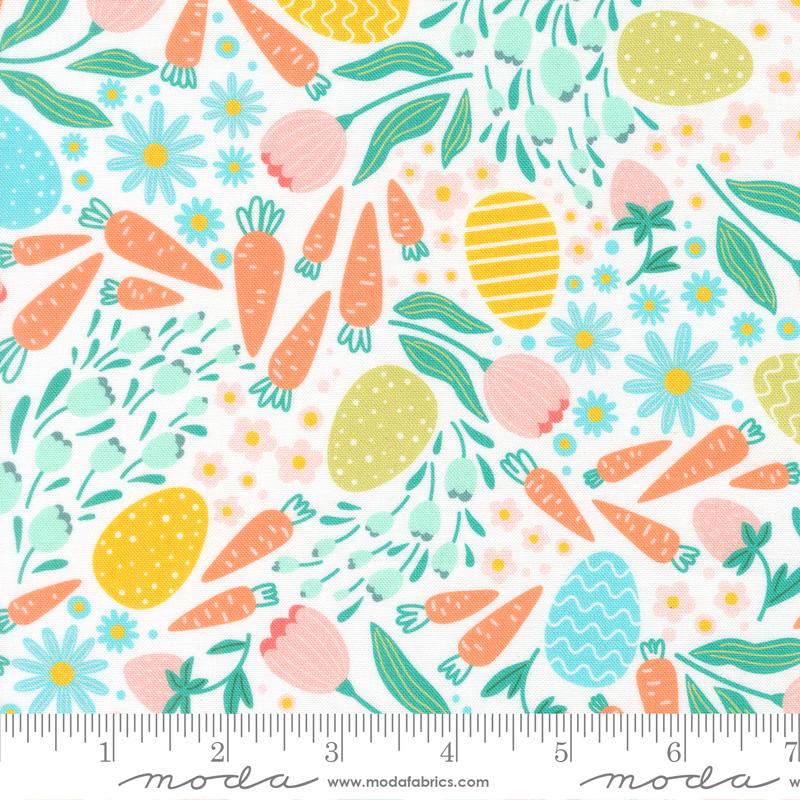 Hop Into Spring Easter Cloud - Quilt Fabric, zoomed in. Select this picture to zoom back out.