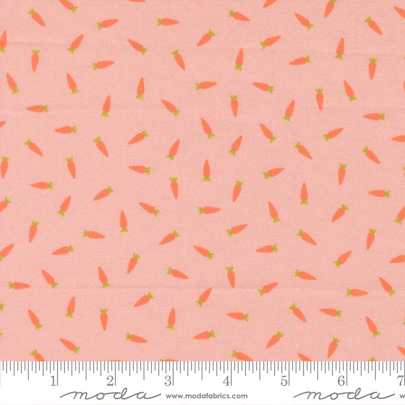 Hop Into Spring Carrots Petal - Quilt Fabric, zoomed in. Select this picture to zoom back out.