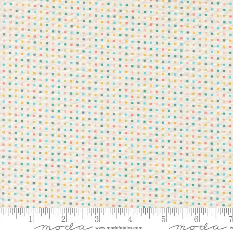Hop Into Spring Squares Cloud - Quilt Fabric, zoomed in. Select this picture to zoom back out.