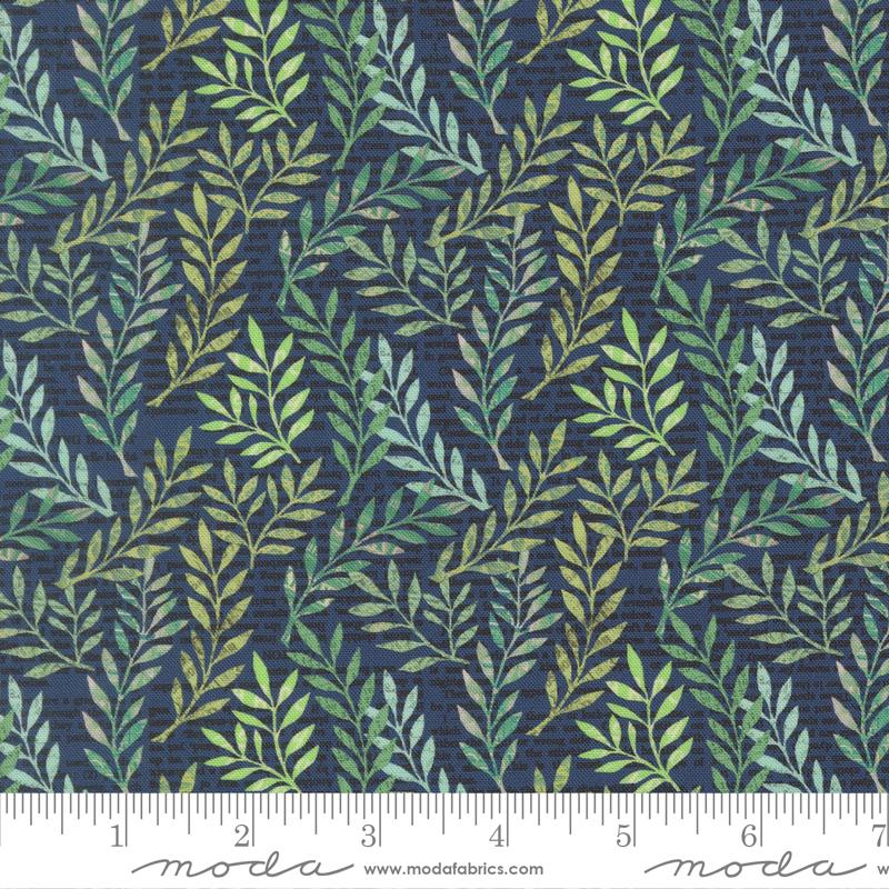Paper Hamlet Leafs Midnight - Quilt Fabric