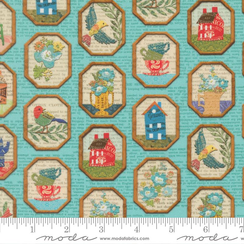 Paper Hamlet Frames Sky - Quilt Fabric
