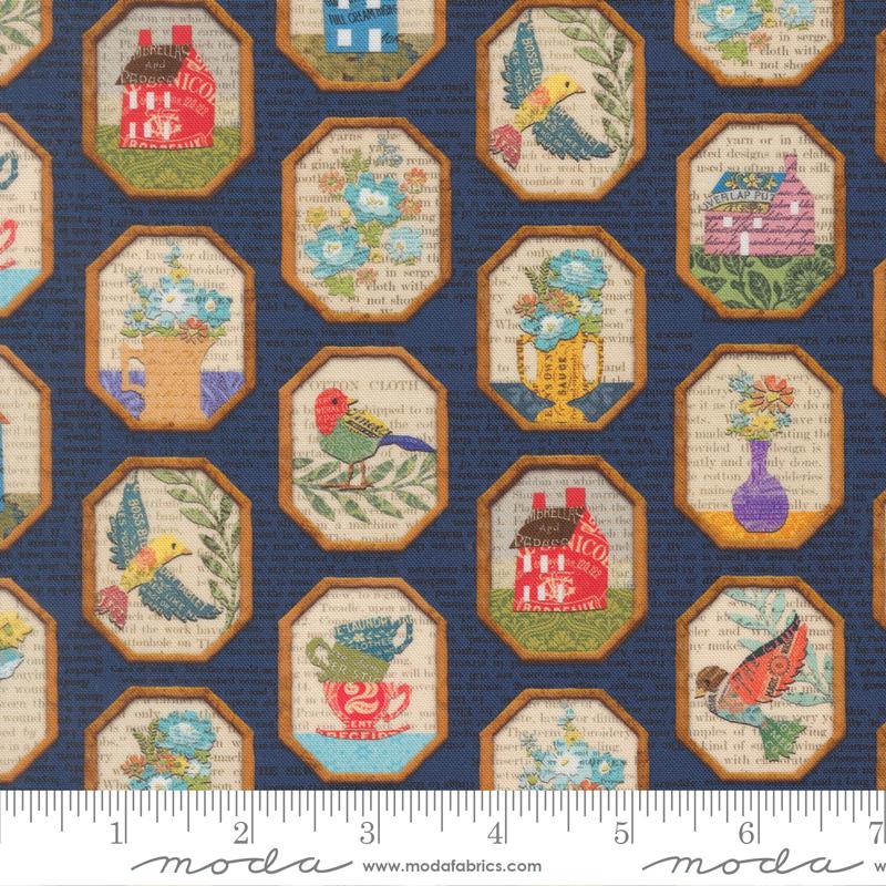 Paper Hamlet Frames Midnight - Quilt Fabric