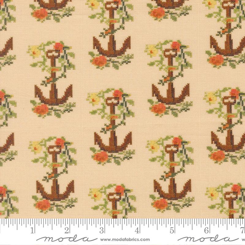 Saltwater Anchor Natural - Quilt Fabric