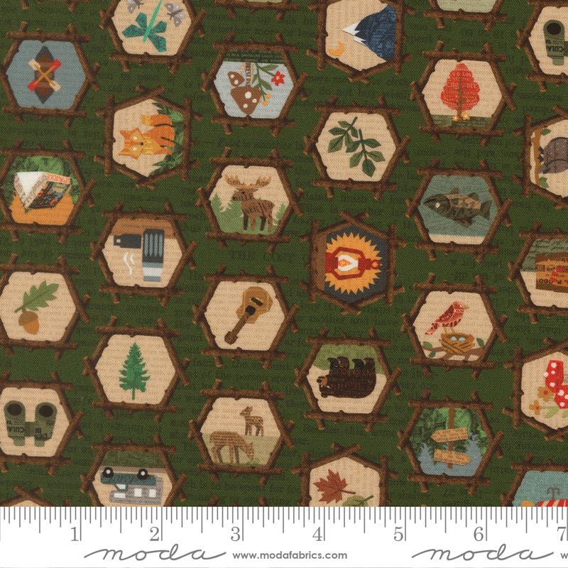 Paper Trails Icon Grass - Quilt Fabric, zoomed in. Select this picture to zoom back out.