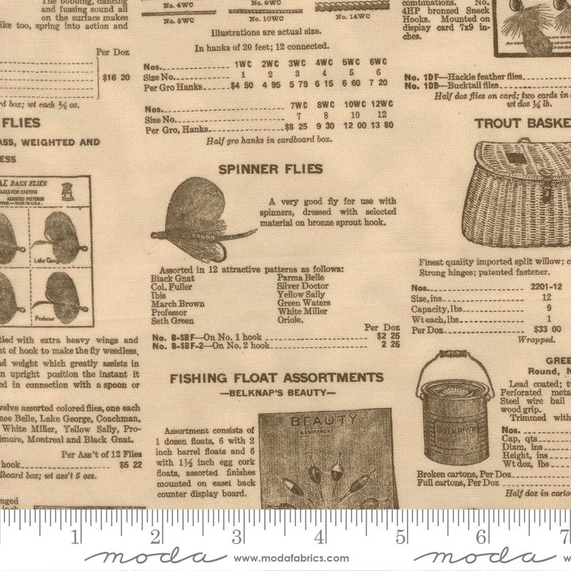 Paper Trails Text Cream - Quilt Fabric, zoomed in. Select this picture to zoom back out.