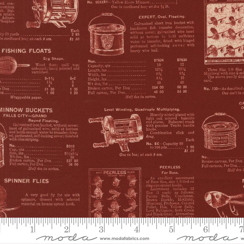 Paper Trails Campfire - Quilt Fabric, zoomed in. Select this picture to zoom back out.