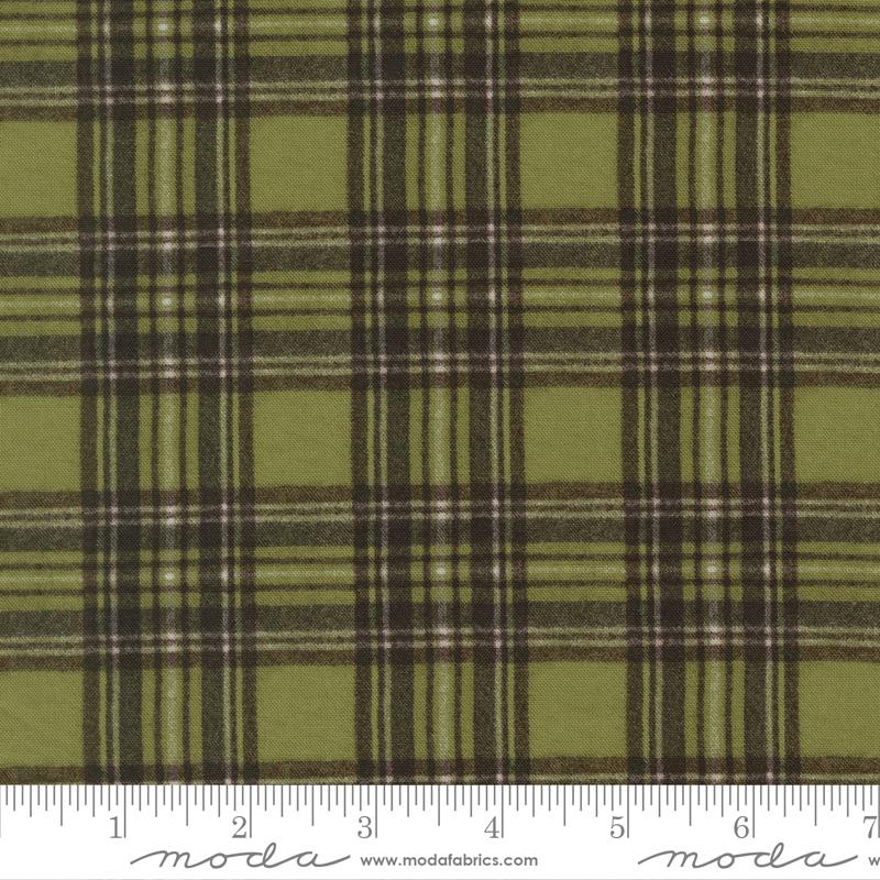Paper Trails Plaid Fern - Quilt Fabric, zoomed in. Select this picture to zoom back out.