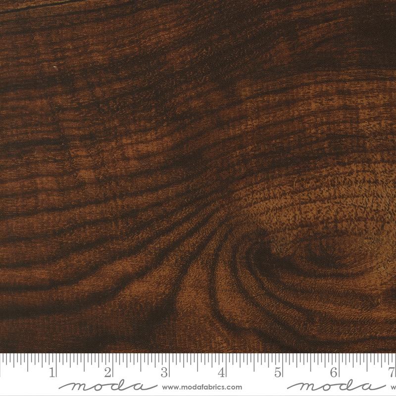 Paper Trails Grain Mahogany - Quilt Fabric, zoomed in. Select this picture to zoom back out.