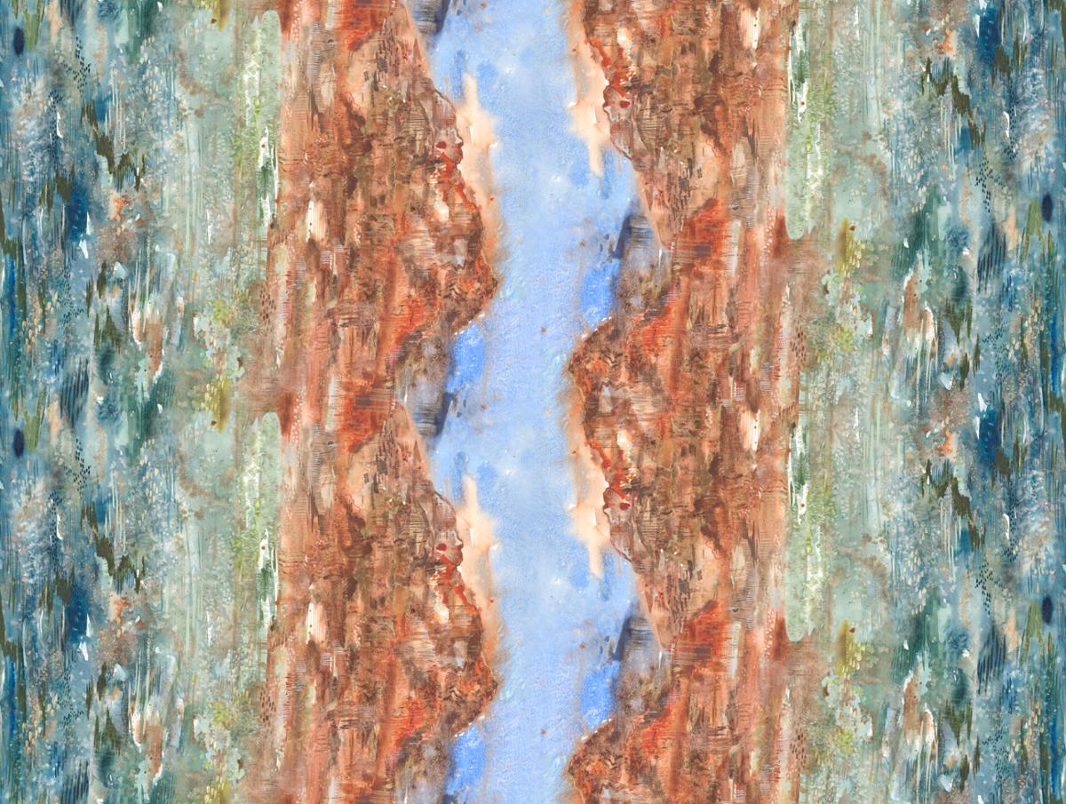 Desert Oasis Horizon - Quilt Fabric