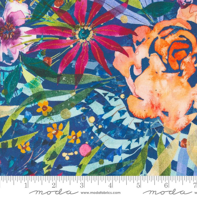Coming Up Roses Sapphire - Quilt Fabric