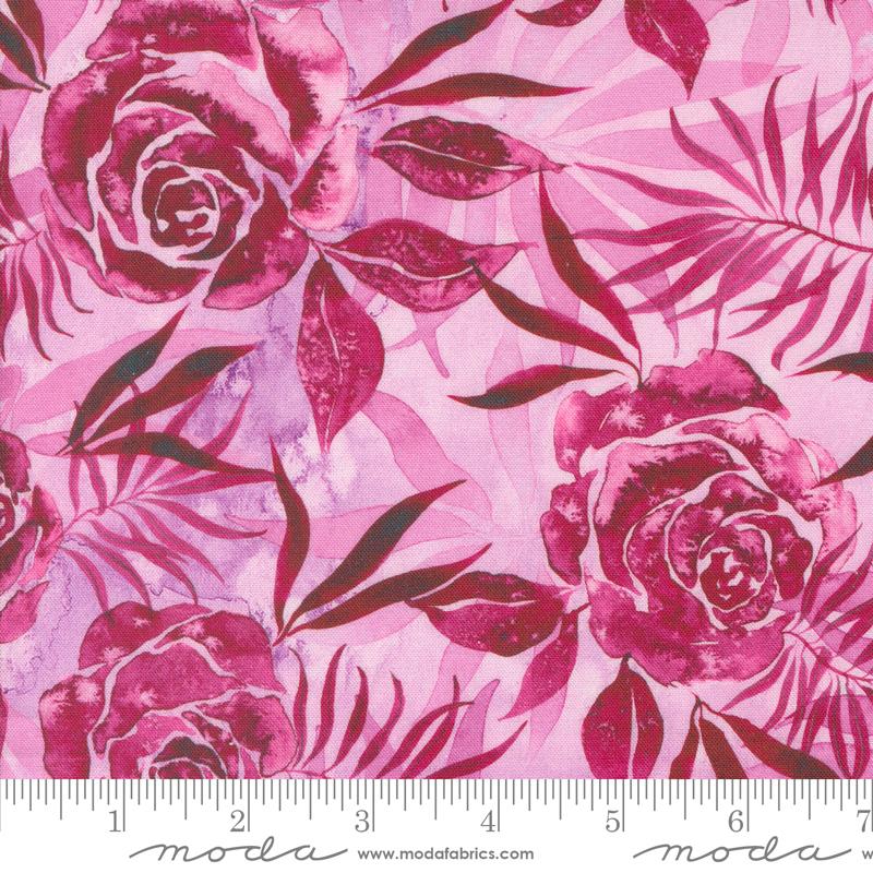 Coming Up Roses Magenta - Quilt Fabric