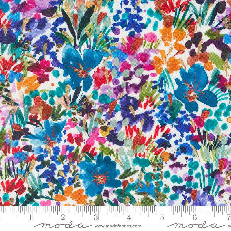 Coming Up Roses Rayon Cloud Sap - Quilt Fabric