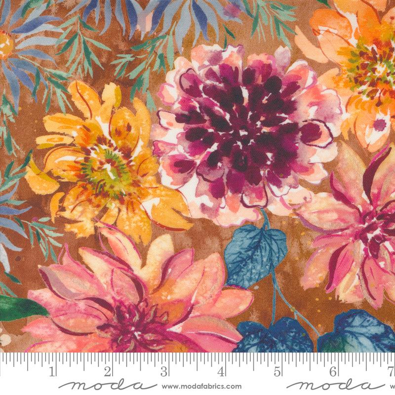 Floribunda Flowers - Amber - Quilt Fabric