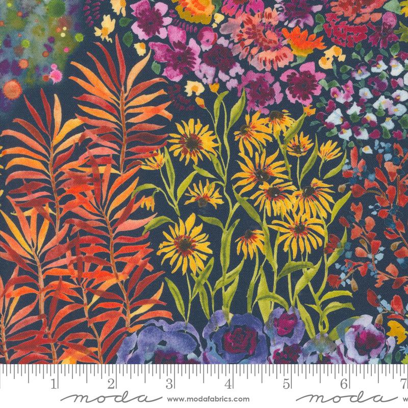 Floribunda Flower Child - Midnight - Quilt Fabric
