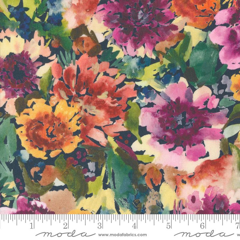 Floribunda Blooms - Midnight - Quilt Fabric