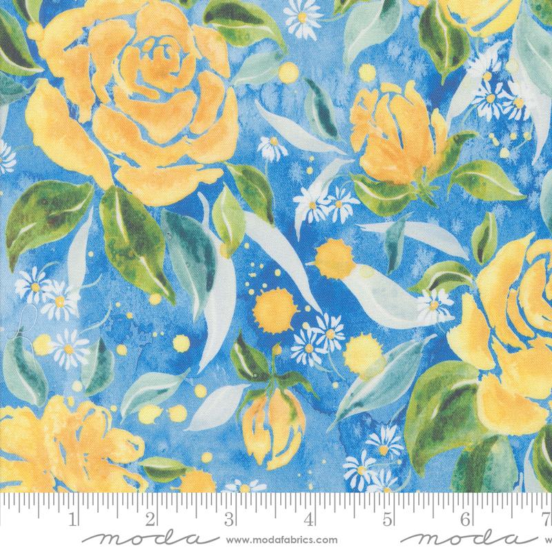Sunshine And Blue Skies Bluebell - Quilt Fabric