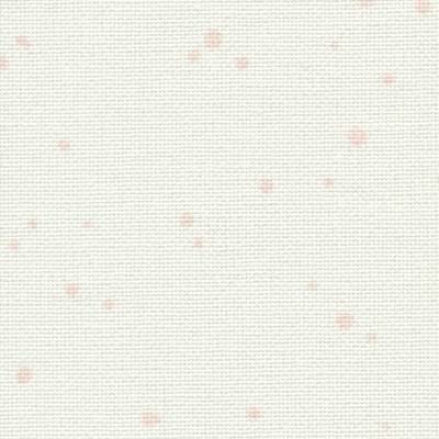 32 Count White with Powder Pink Splash Lugana Fabric 13x18