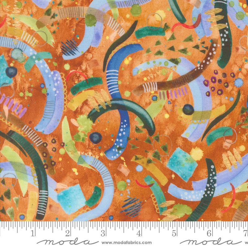 Wanderlust Swirls Red Ochre - Quilt Fabric