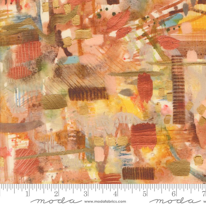 Wanderlust Graffiti Red Ochre - Quilt Fabric