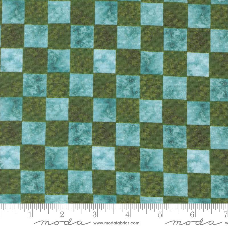 Wanderlust Checker Lagoon - Quilt Fabric