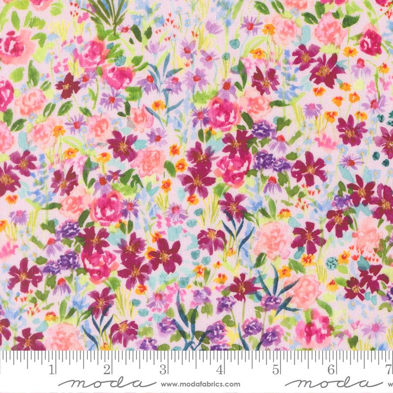 Soulstice Small Flowers Rayon Peony - Quilt Fabric