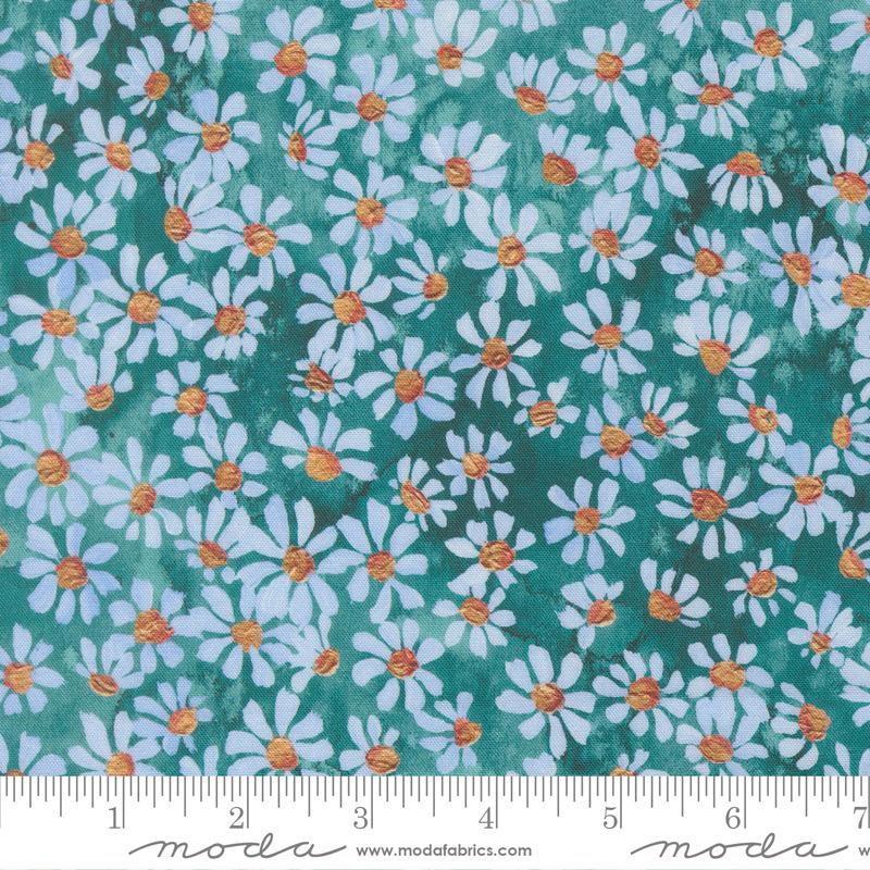 Soulstice Daisy Turquoise - Quilt Fabric