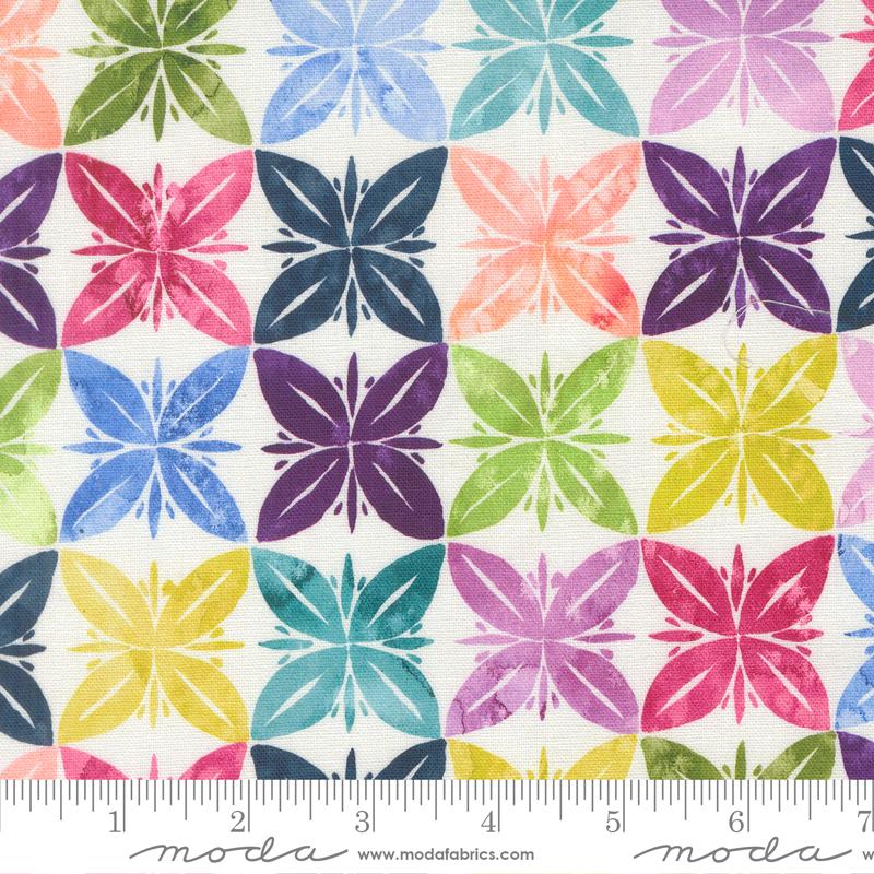 Soulstice Butterfly Canvas Rainbow - Quilt Fabric