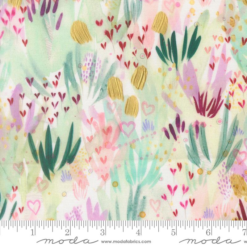 Fleur The Love Plants Cloud - Quilt Fabric, zoomed in. Select this picture to zoom back out.