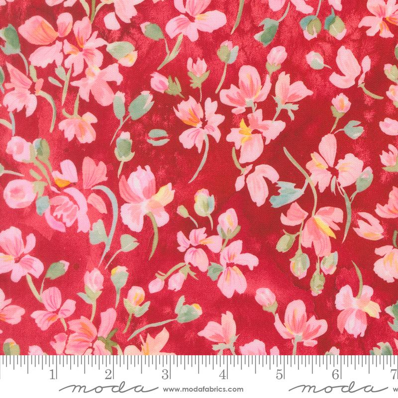 Little Lovelies Petals Rose - Quilt Fabric, zoomed in. Select this picture to zoom back out.